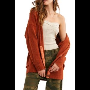 Free People Eucalyptus Cardigan orange size M